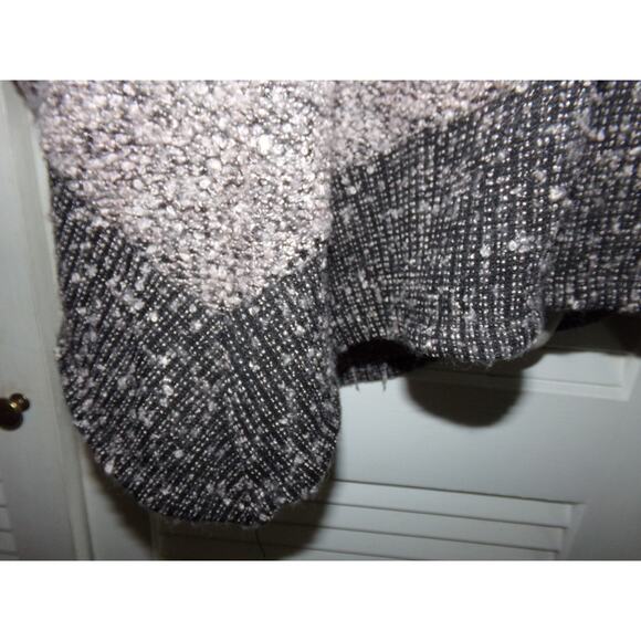 Vtg SJS boucle knit assyemtric hem 3/4 sleeve cowl neck sweater L wool blend - Picture 3 of 6